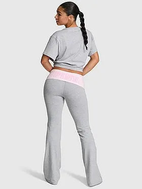 PINK | Elle All-Day Cottonâ¢ Foldover Flare Leggings