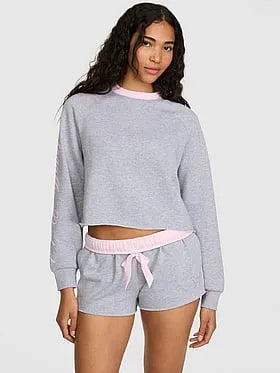 PINK | Elle Campus Fleeceâ¢ Cropped Crew Sweatshirt