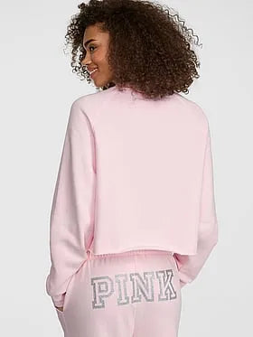 PINK | Elle Campus Fleeceâ¢ Cropped Crew Sweatshirt
