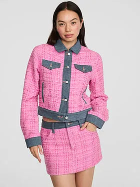 PINK | Elle Denim Tweed Skirt