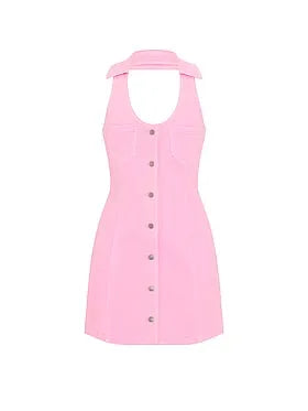 PINK | Elle Denim Halter Dress