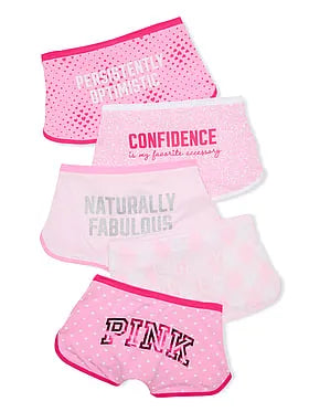 PINK | Elle 5-Pack Cotton Dorm Boyshort Panties
