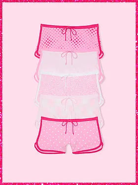 PINK | Elle 5-Pack Cotton Dorm Boyshort Panties