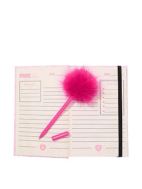 PINK | Elle Notebook & Fuzzy Pen Set