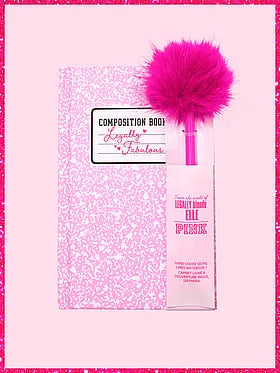 PINK | Elle Notebook & Fuzzy Pen Set