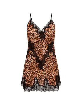 Chiffon Rose Lace-Trim Mini Slip Dress