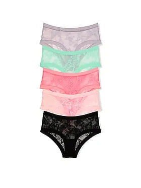 5-Pack No-Show Butterfly Lace Cheeky Panties