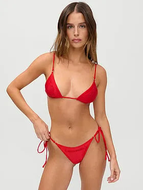 JENNIE x Frankies Bikinis Mackenzie Beaded Satin Bikini Bottom