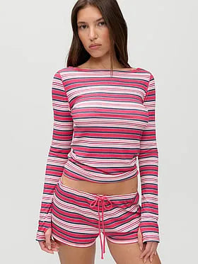 JENNIE x Frankies Bikinis Sophie Lightweight Jersey Long Sleeve Top