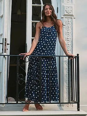 Spot Tiered Maxi Nightie