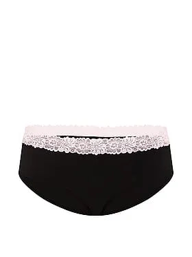 Cotton Lace-Trim Hiphugger Panty