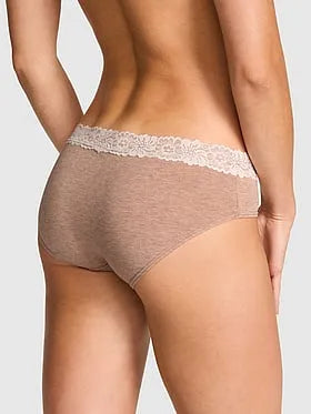Cotton Lace-Trim Hiphugger Panty