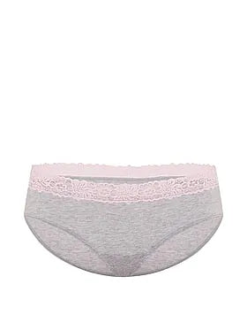 Cotton Lace-Trim Hiphugger Panty