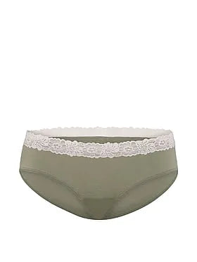 Cotton Lace-Trim Hiphugger Panty