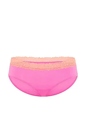 Cotton Lace-Trim Hiphugger Panty