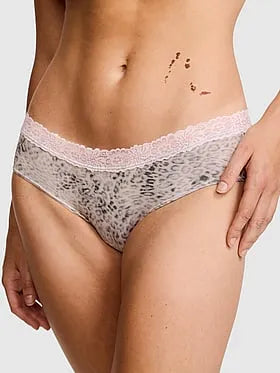 Cotton Lace-Trim Hiphugger Panty