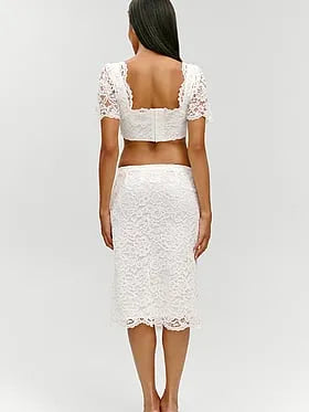 Frankies Bikinis x Paige Lorenze Honeymoon Lace Midi Skirt