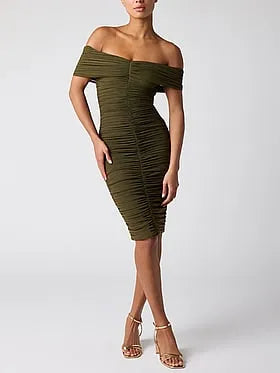 Jackie Ruched Mesh Dress