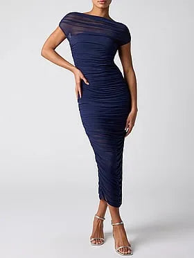 Claudia Ruched Midi Dress
