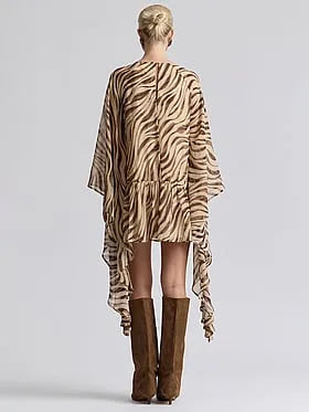 Draped Sleeve Mini Dress