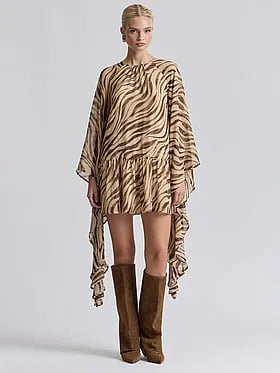 Draped Sleeve Mini Dress