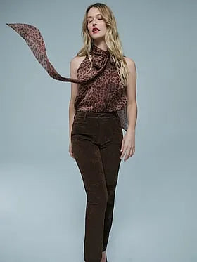 Arlette Neck Tie Printed Top