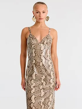 Estine Faux Snakeskin Dress