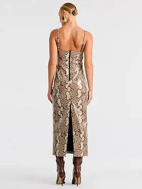 Estine Faux Snakeskin Dress