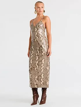 Estine Faux Snakeskin Dress