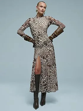 Lea Printed Mesh Dress